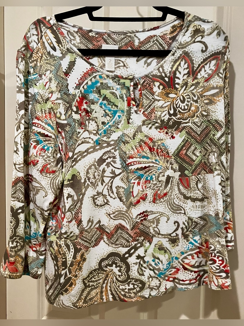 Chico’s Multicolor Paisley Top Chico’s Size 2 (L)